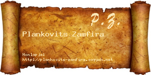 Plankovits Zamfira névjegykártya